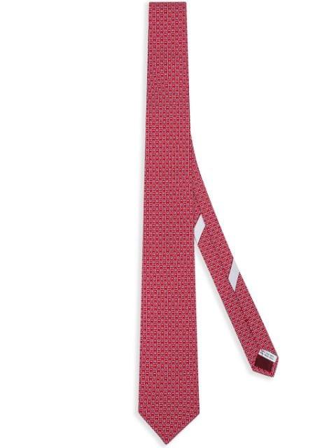 Gancini-print silk tie by FERRAGAMO