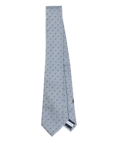 Gancini-print silk tie by FERRAGAMO