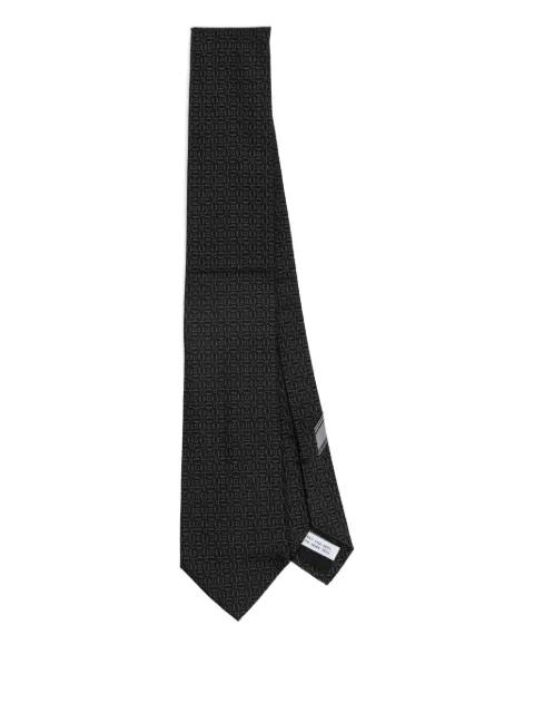 Gancini-print silk tie by FERRAGAMO