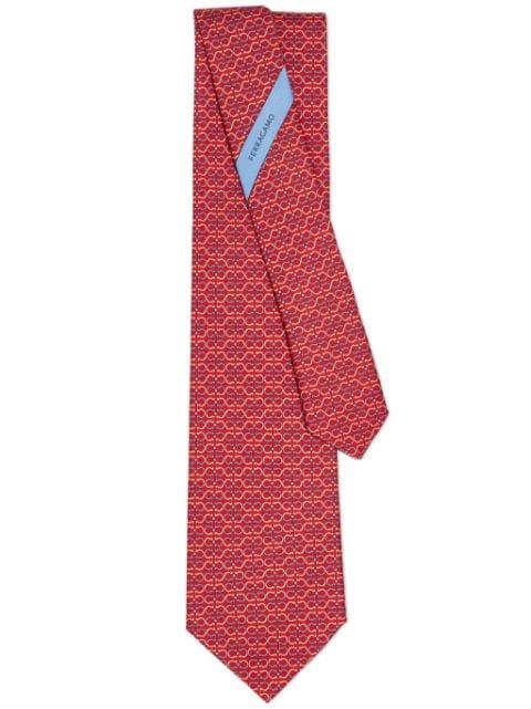 Gancini print tie by FERRAGAMO