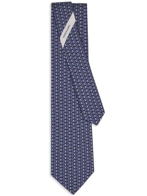 Gancini print tie by FERRAGAMO