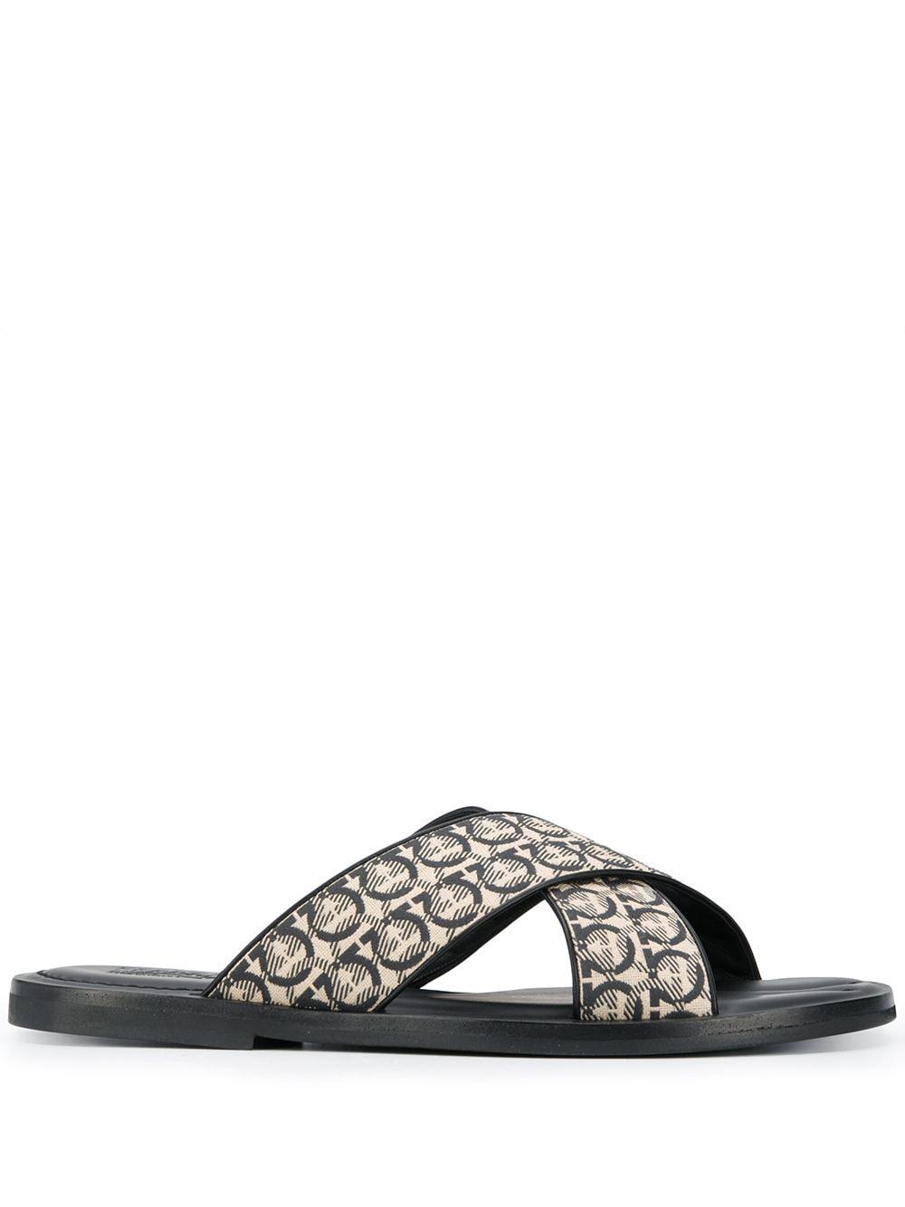 Gancini printed pool slides by FERRAGAMO
