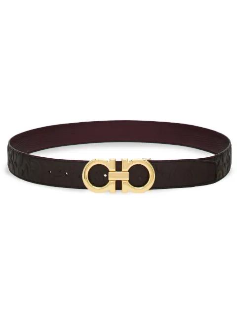 Gancini reversible calfskin belt by FERRAGAMO