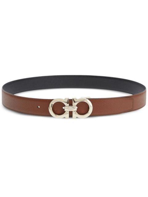 Gancini reversible leather belt by FERRAGAMO