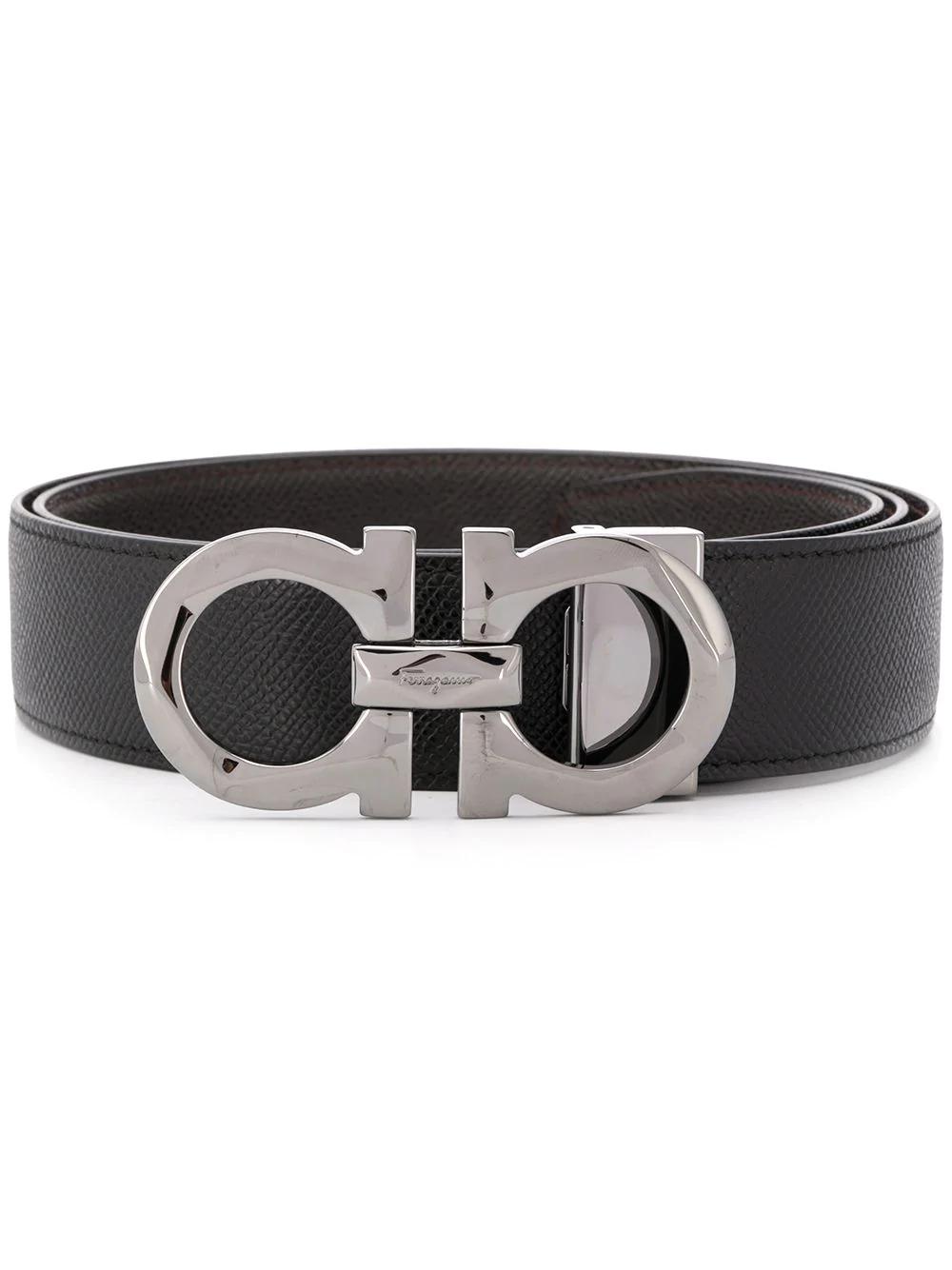 Gancini reversible leather belt by FERRAGAMO