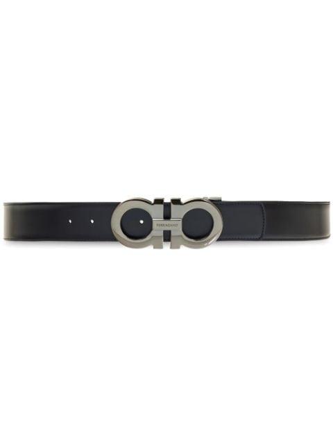 Gancini reversible leather belt by FERRAGAMO