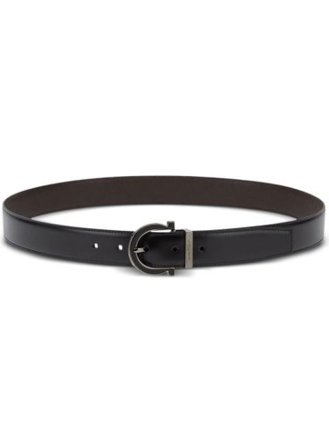 Gancini reversible leather belt by FERRAGAMO
