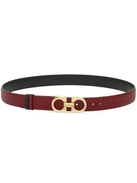 Gancini reversible leather belt by FERRAGAMO