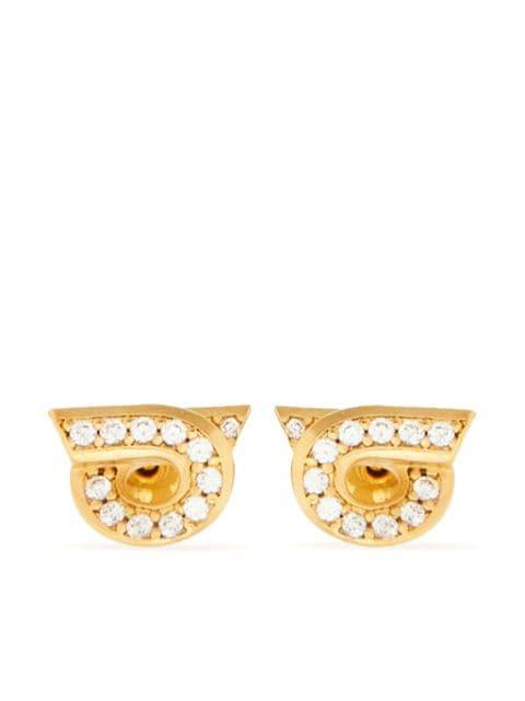 Gancini rhinestone-embellished earrings by FERRAGAMO
