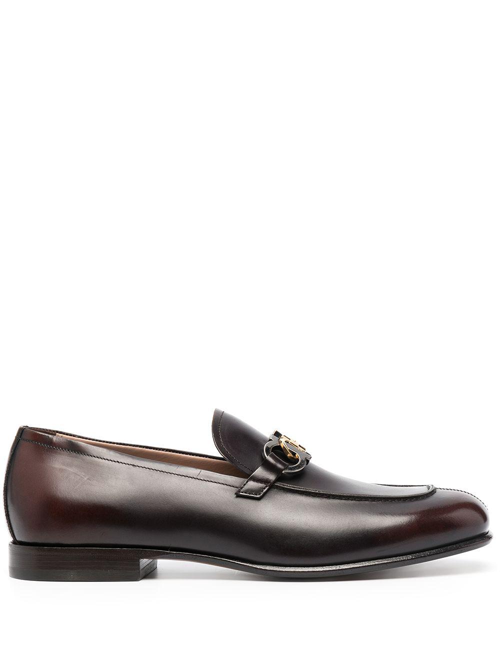 Gancini square-toe loafers by FERRAGAMO