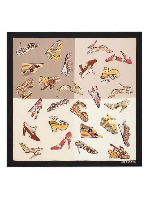 Genio-print silk scarf by FERRAGAMO