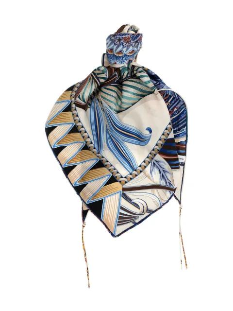 Giada print tassel scarf by FERRAGAMO