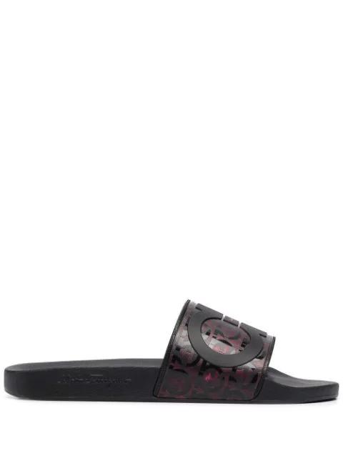 Groove logo-embossed sliders by FERRAGAMO