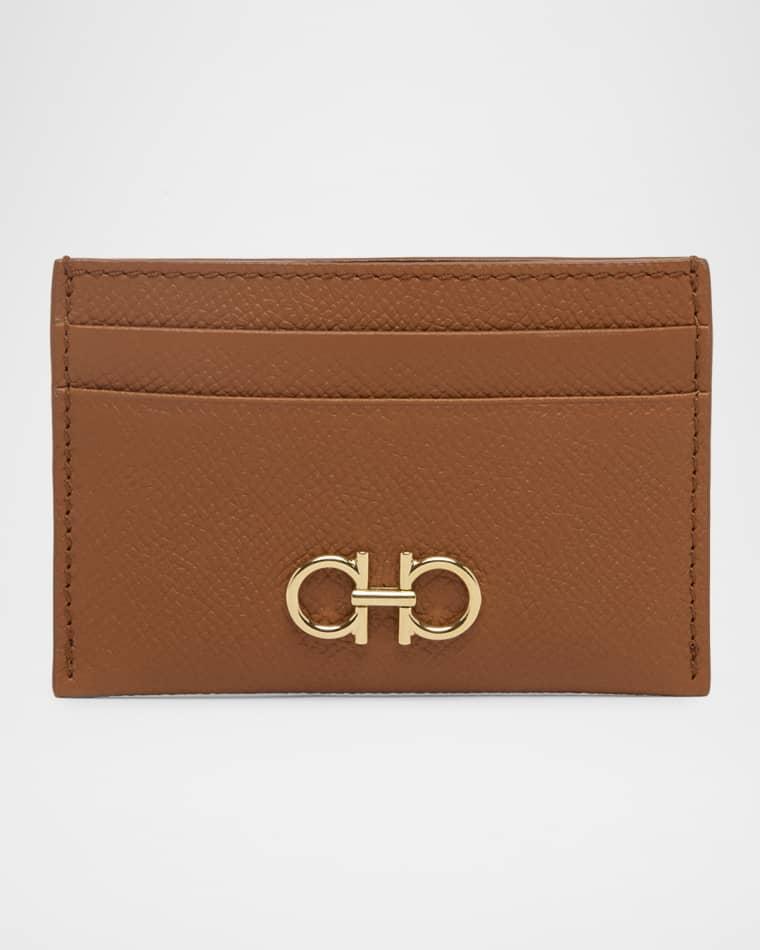 Hammered Leather Gancini Card Holder by FERRAGAMO