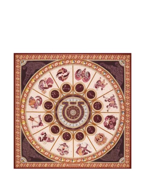 Horoscope print silk scarf by FERRAGAMO