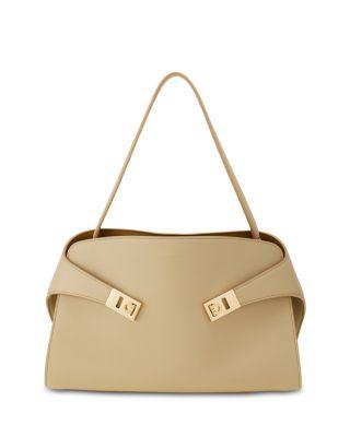 Hug Soft Black Leather Handbag by FERRAGAMO
