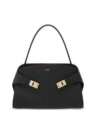 Hug Soft Black Leather Handbag by FERRAGAMO