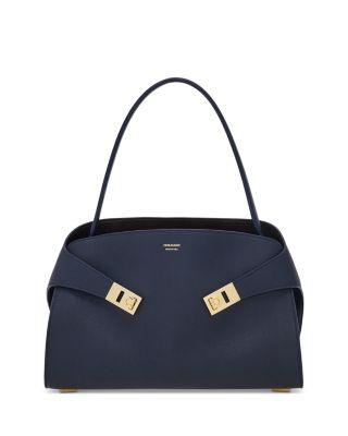 Hug Soft Black Leather Handbag by FERRAGAMO