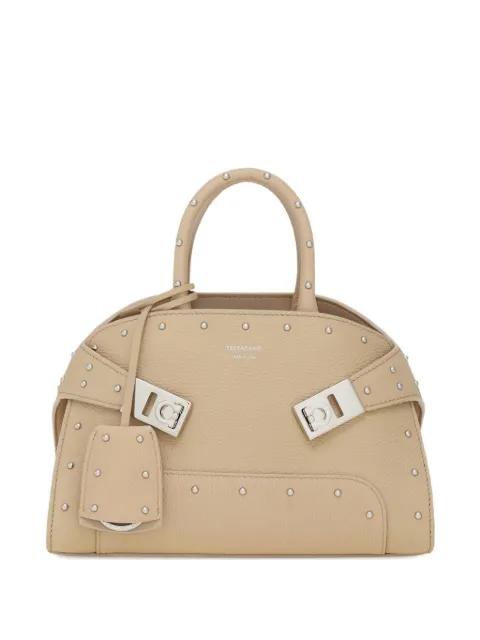 Hug studded leather tote bag by FERRAGAMO