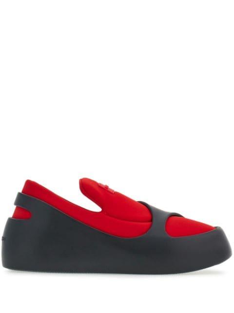 Hybrid logo-patch panelled sneakers by FERRAGAMO