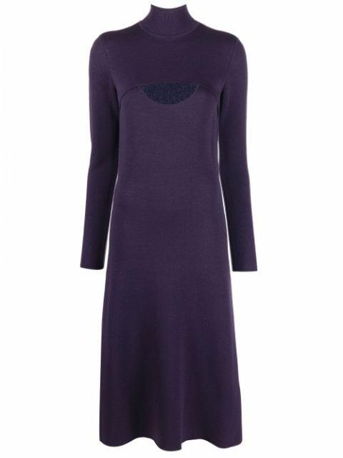 Lamé wool midi dress by FERRAGAMO