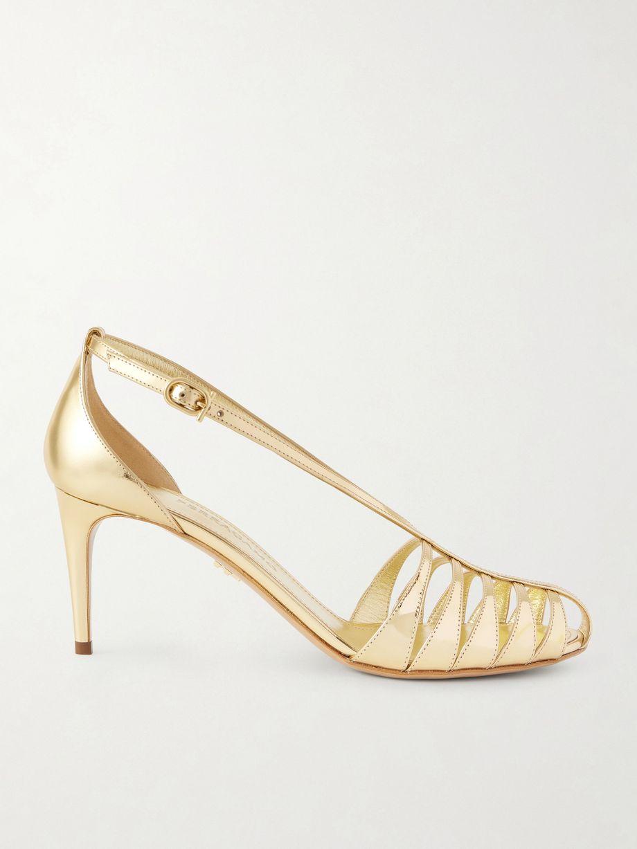 Lilie metallic-leather sandals by FERRAGAMO