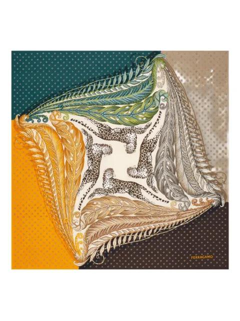 Madras-print silk foulard by FERRAGAMO