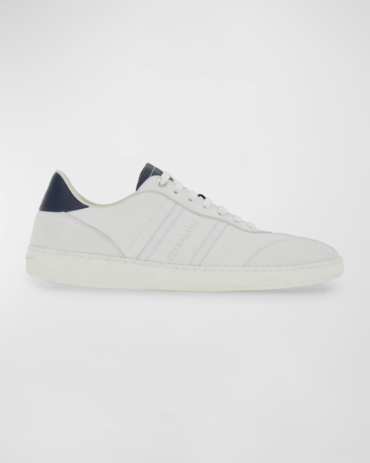 Men's Achille 1 Leather Low-Top Sneakers by FERRAGAMO