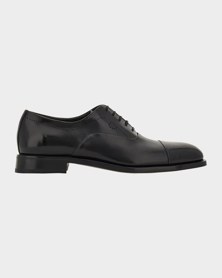 Men's Albert Tramezza Cap-Toe Brogue Leather Oxfords by FERRAGAMO