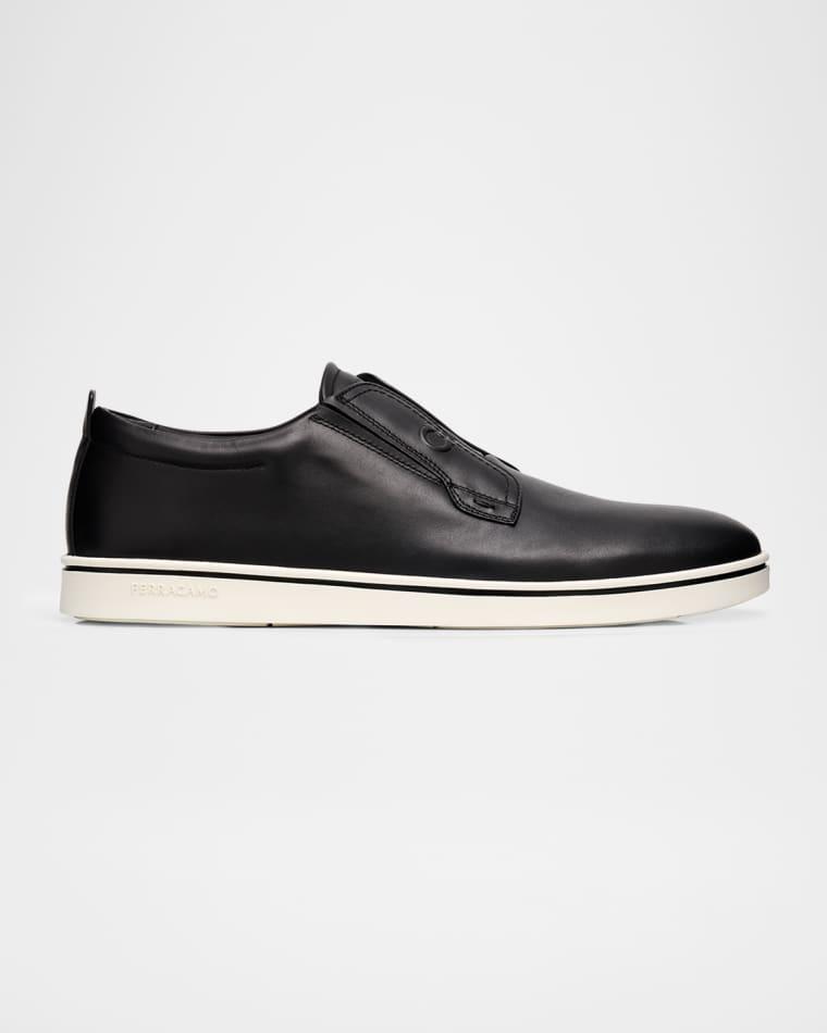 Men's Alfie Leather Gancini Stamp Slip-On Sneakers by FERRAGAMO
