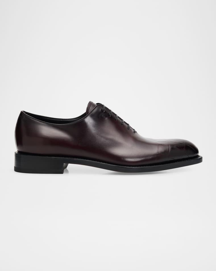 Men's Angiolo Croc-Embossed Leather Oxfords by FERRAGAMO