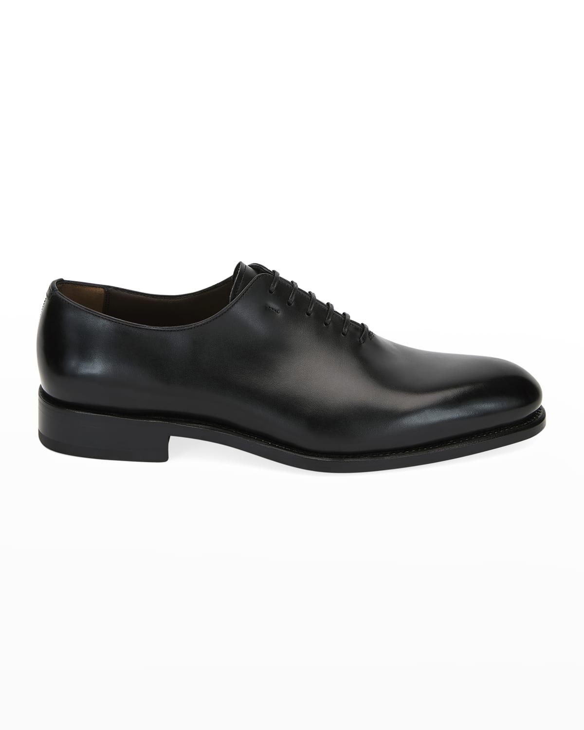 Men's Angiolo Tramezza Whole-Cut Leather Lace-Up Shoes by FERRAGAMO