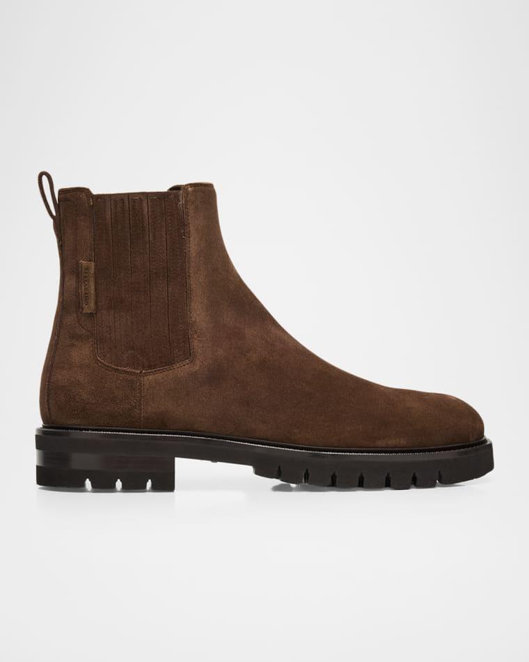 Men's Asphalt Suede Chelsea Boots by FERRAGAMO