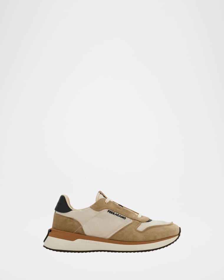 Men's Atlantic Fabric and Suede Runner Sneakers by FERRAGAMO