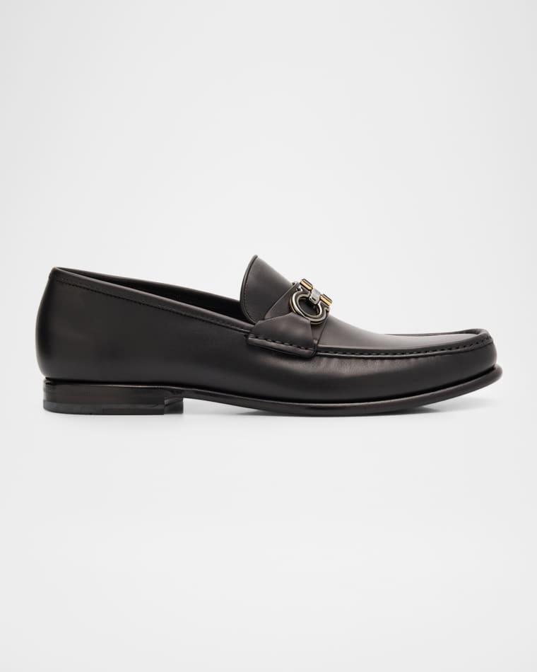 Men's Avrilvit Leather Two-Tone Gancini Bit Loafers by FERRAGAMO
