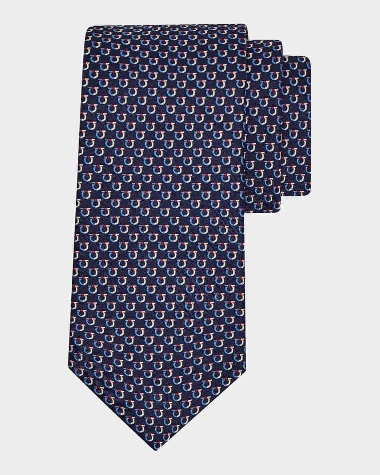 Men's Barzio Woven Micro-Gancio Silk Tie by FERRAGAMO
