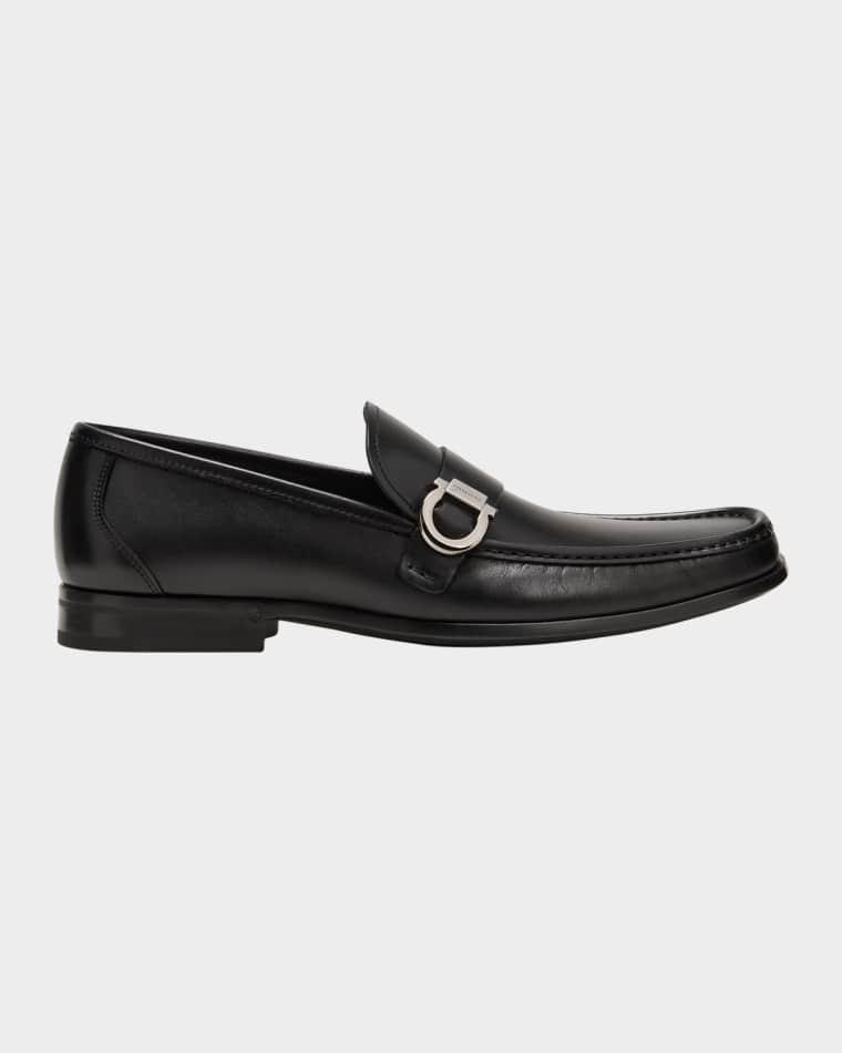 Men's Caspian Gancio Leather Loafers by FERRAGAMO