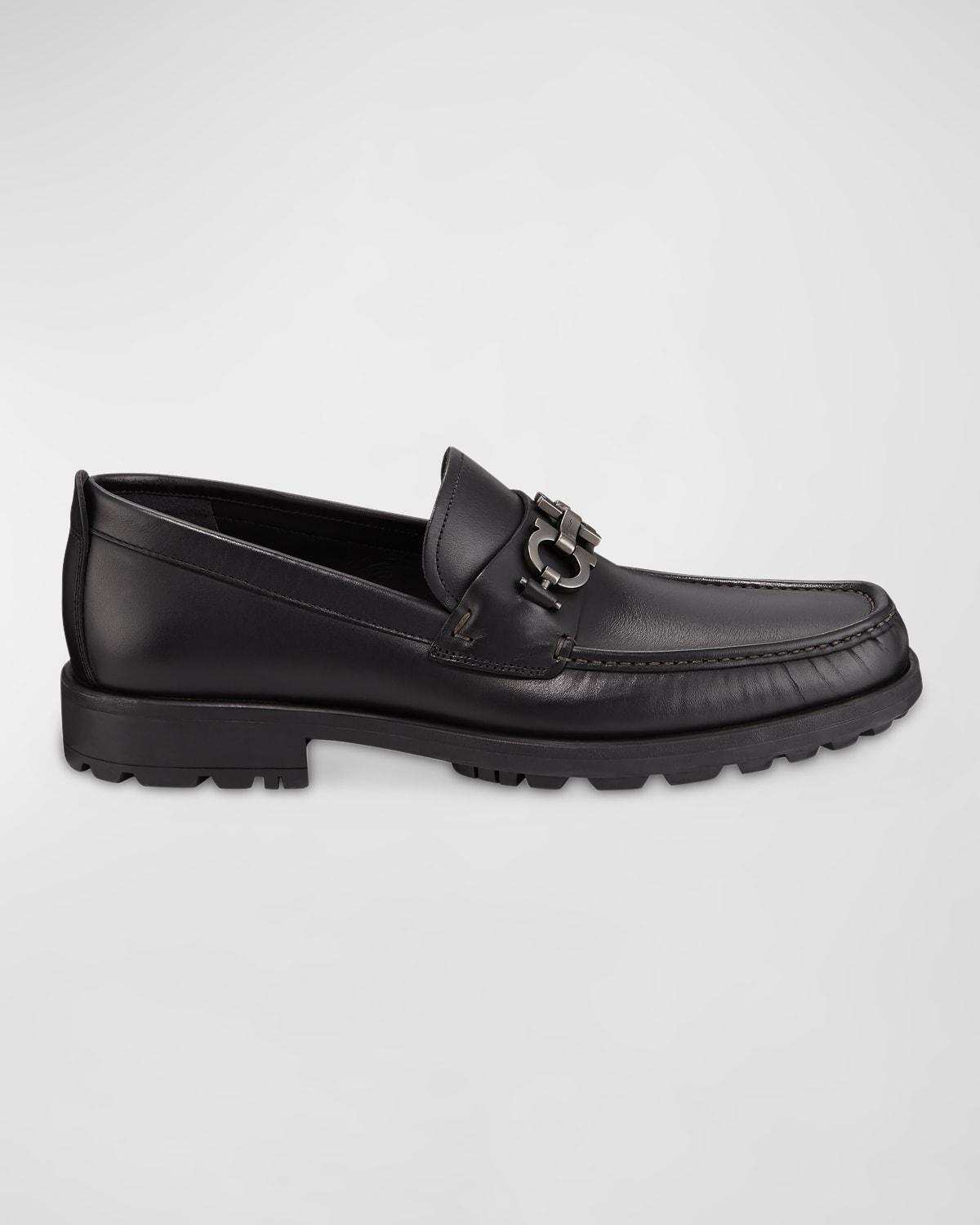 Men's David Leather Lug-Sole Loafers by FERRAGAMO