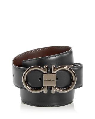 Men's Double Gancini Paloma Reversible Leather Belt by FERRAGAMO