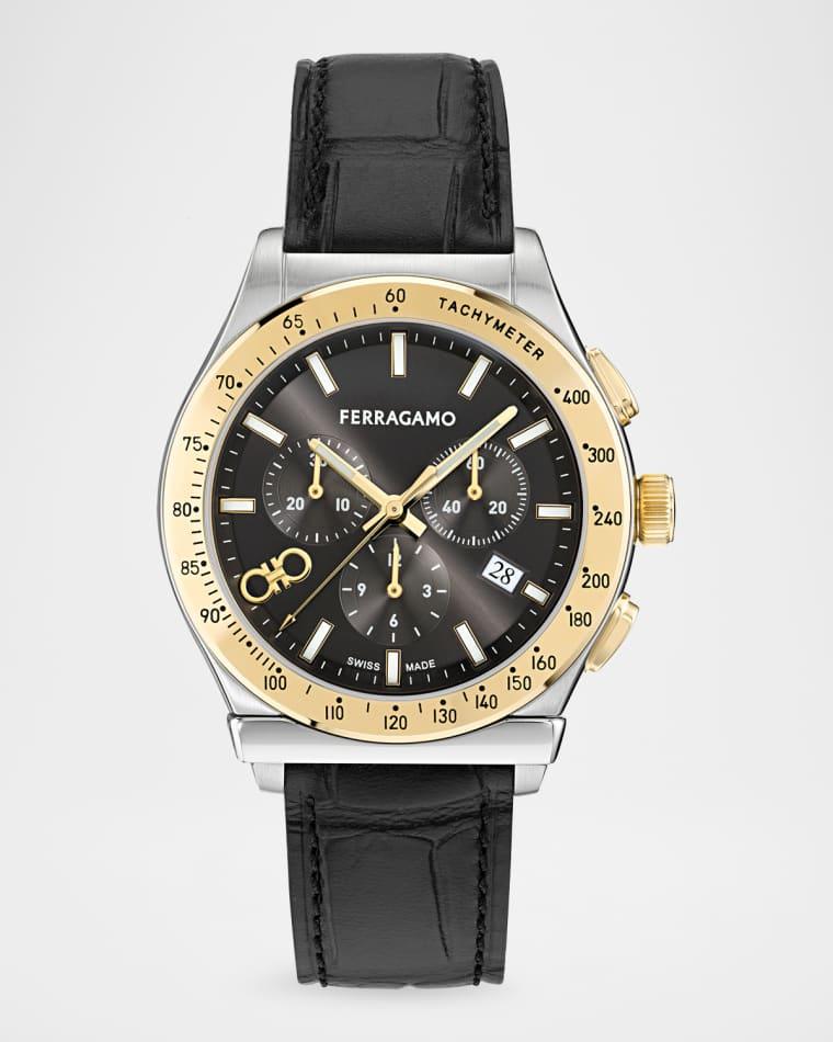 Men's Ferragamo 1927 Leather-Strap Chronograph Watch by FERRAGAMO