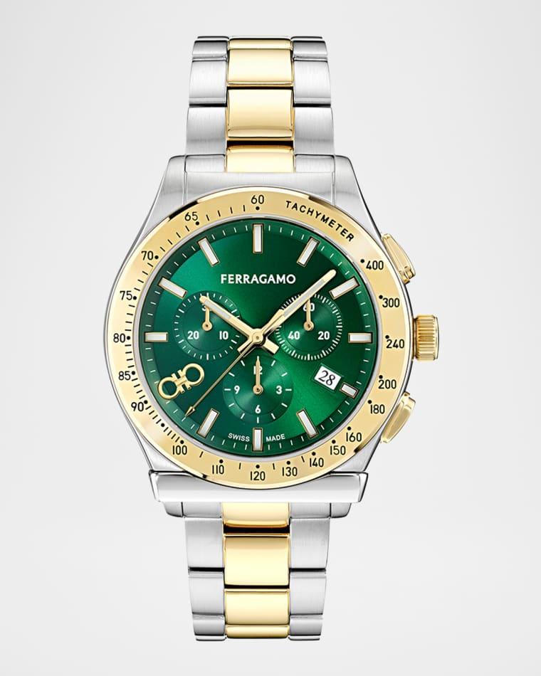 Men's Ferragamo 1927 Two-Tone Bracelet Chronograph Watch by FERRAGAMO