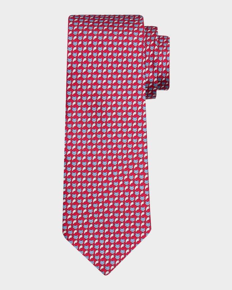 Men's Fox Face and Tail Silk Tie by FERRAGAMO