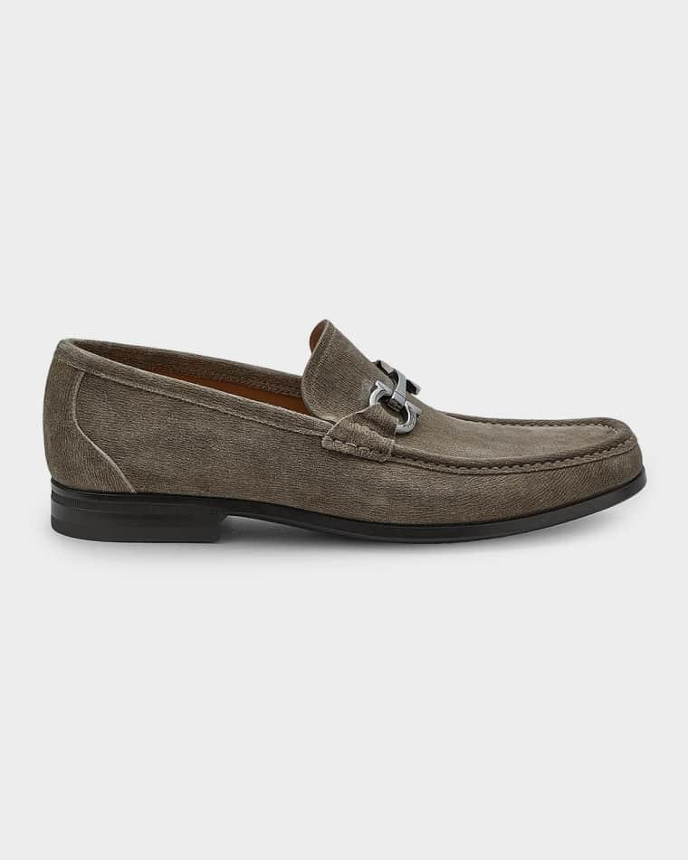 Men's Gancini-Buckle Leather Loafers by FERRAGAMO