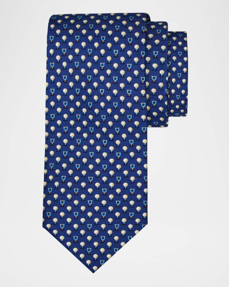 Men's Gancini Golf Tee Silk Tie by FERRAGAMO