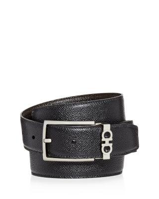 Men's Gancini Keeper Reversible Leather Belt by FERRAGAMO