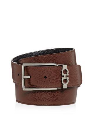 Men's Gancini Keeper Reversible Leather Belt by FERRAGAMO