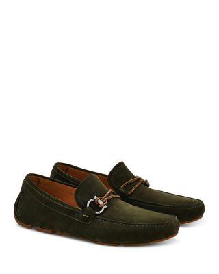 Men's Gancini Ornament Driver Loafers by FERRAGAMO