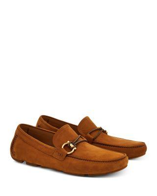 Men's Gancini Ornament Driver Loafers by FERRAGAMO
