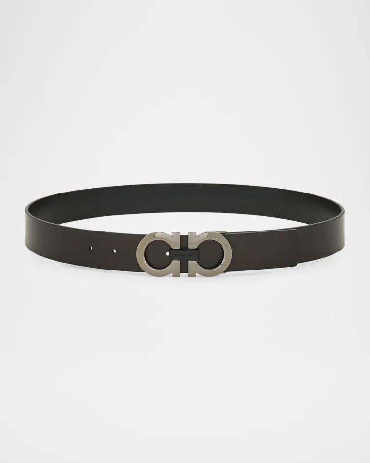 Men's Gancini Reversible Leather Belt by FERRAGAMO