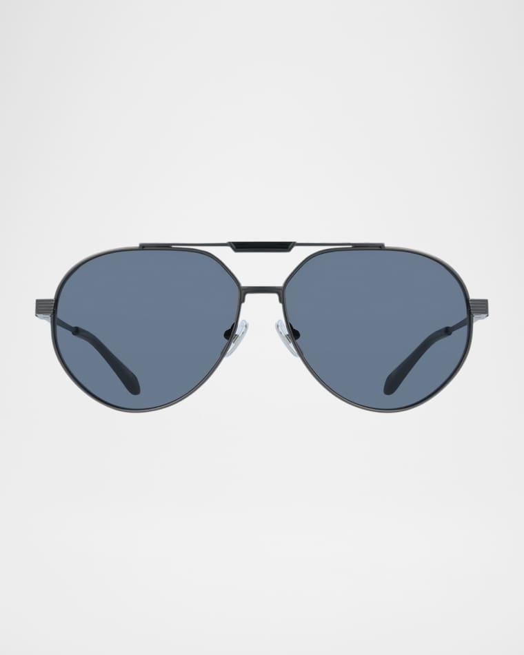 Men's Gancino Titanium Aviator Sunglasses by FERRAGAMO